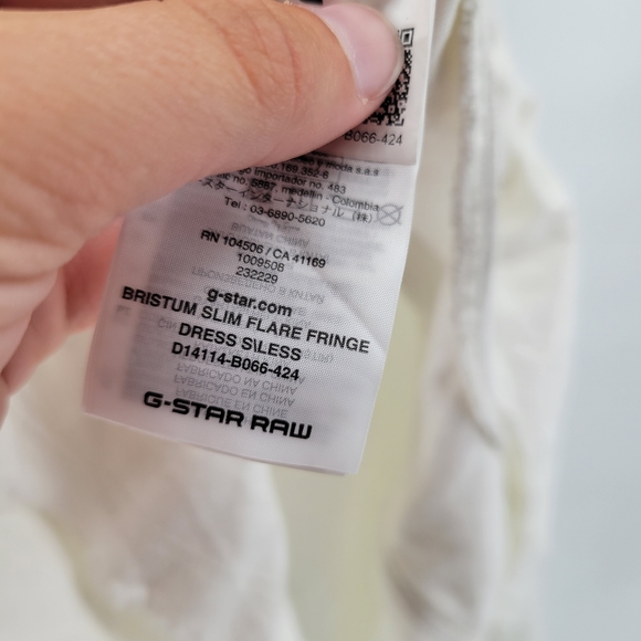 G-Star raw Bristum Slim Flare Fringe Short Dress XS white - Picture 9 of 9